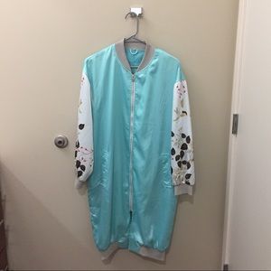 Oversized Color Block Bomber Jacket